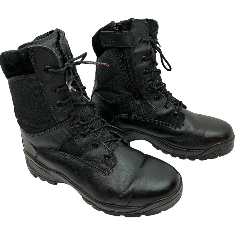 5.11 Tactical Series ATAC 8" Side Zip Combat Boots Mens 13 Leather Nylon Black - Picture 8 of 14